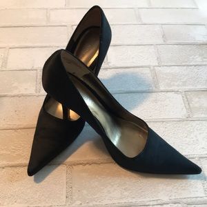 Black Satin High Heels